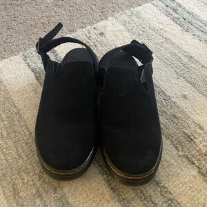 Dr. Martens Black Suede Slippers